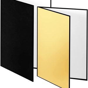 2PCS A3 17x12 Inch Photography Light Reflector Cardboard, 4 in 1 Paper Folding Light Diffuser Board for Photo Studio Still Life, Product and Food Shooting- Black, Gold, Silver, White