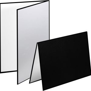 3 in 1 Photography Reflector Cardboard, 17 x 12 inches Folding Light Diffuser Board for Still Life, Product and Food Photo Shooting - Black, Silver and White, 2 Packs