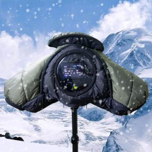 Cold-Proof Warm Cover for DSLR Camera, Camera Rain Coat Cover, Snow or Sound-Proof Sleeve Jacket, for DSLR Cameras with 24-70mm, 24-105mm, 15-85mm,18-135mm, 55-205mm, 70-200mm Etc,.