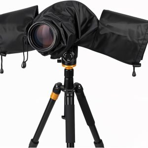 Universal Protective Waterproof DSLR/SLR Rain Cover with Drawstring Sleeves & Clear Viewing Window for Sony, Canon, Nikon, Panasonic, Lightweight Nylon Protection for All-Weather Outdoor
