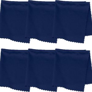 Microfiber Lens Cleaning Cloth - Machine Washable, Lint-Free Microfiber Cloth- Cleans Eyeglasses, Screens, Lenses, Phones and Other Delicate Surfaces -  - 6 Pack, Dark Blue