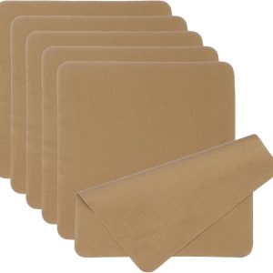 Glasses Cleaning Cloth 7.9" x 7.9", 6 Pcs Microfiber Eyeglasses Cleaner Cloths Soft Suede Wipe Screen for Camera Len Eyeglass Screens Phones Smart Devices, Brown