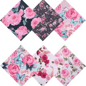 6PCS Thickened Glasses Cleaning Cloth Elegant Flower Design Microfiber Cleaning Cloth, Multi-Colored Eyeglass Lens Cleaning Cloths, Soft Wipes for Reusable Eyeglass and Phone Screens (Peony)